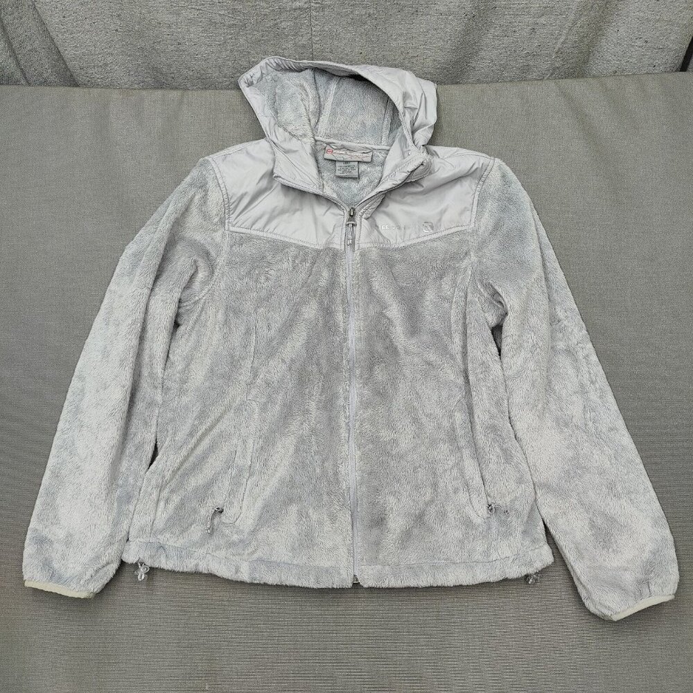 Free Country Women's Fleece Jacket Large Silver 100% Polyester